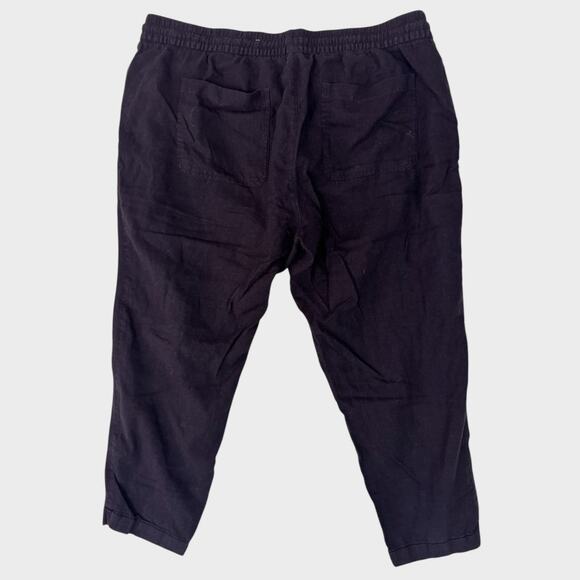 Old Navy Womens XL Drawstring Black Pants Linen Rayon Blend Pockets - Picture 5 of 9